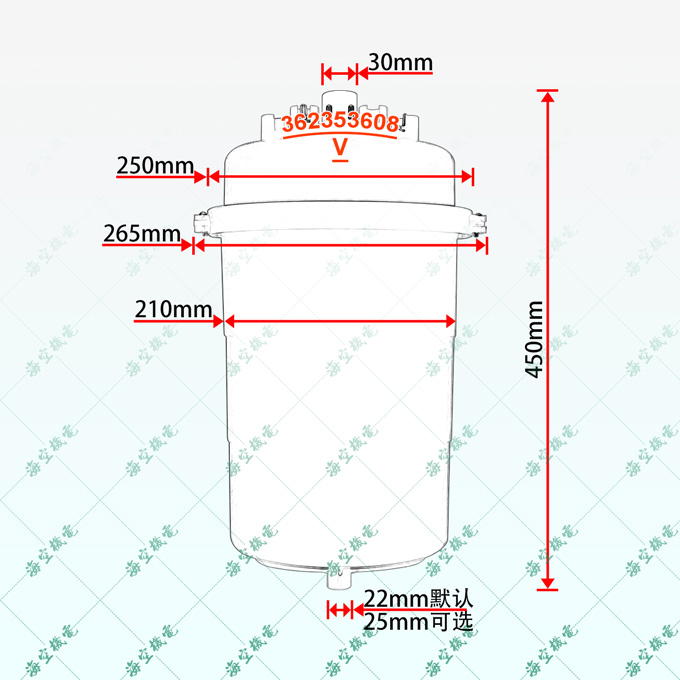 15-22kg机房精密空调加湿桶/器/罐尺寸图