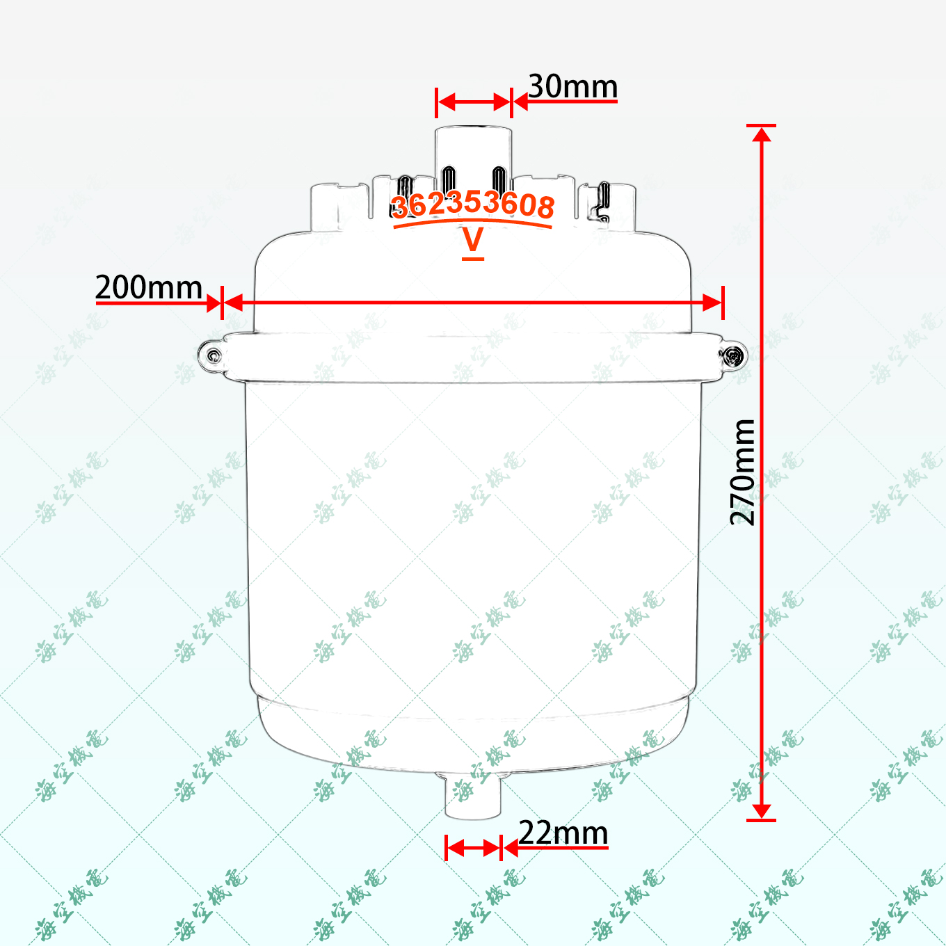 海之影5KG机房精密空调加湿桶/器/罐尺寸图
